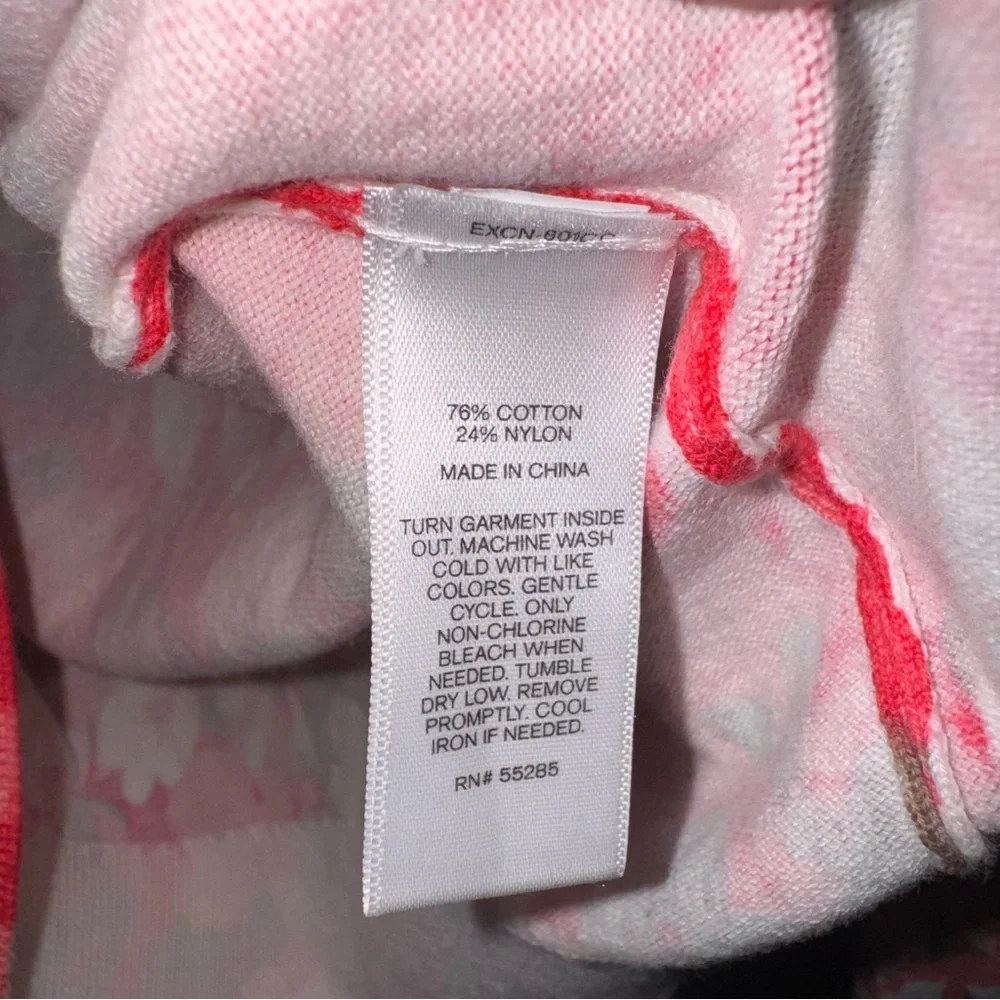 Express Women’s Cardigan Small Coral Floral Print Button Front Long Sleeve